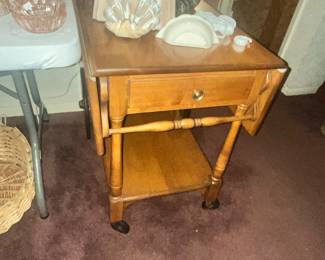 VINTAGE ROCK MAPLE TEA CART