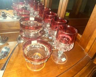 RUBY-TRIMMED CRYSTAL GLASSWARE