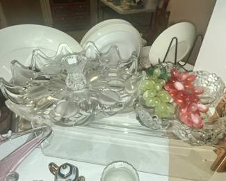 VINTAGE BOHEMIAN CRSYTAL PEDESTAL DISH