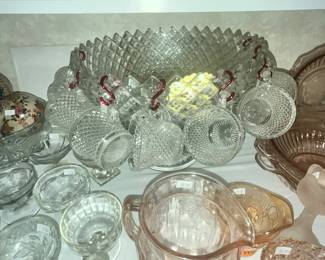 GORGEOUS, LARGE PUNCH BOWL & CUPS