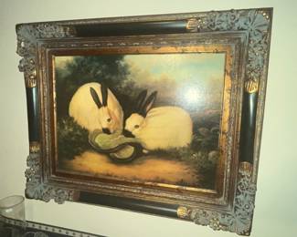 P. ROLENCE GICLEE PRINT "HIMALAYAN RABBITS" IN FABULOUS FRAME!