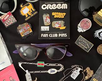 Pins, Necklaces, Sunglasses