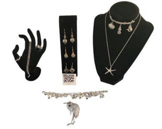 Lot 3: Silver jewelry collection with nautical motifs and starfish pendant