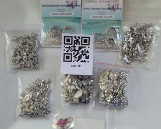 Lot 18: Assorted jewelry making findings and Swarovski crystals
