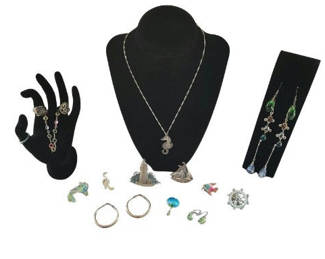 Lot 7: Assorted sea-themed jewelry collection