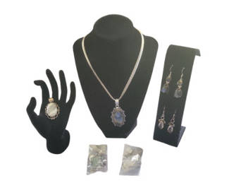 Lot 38: Assorted jewelry collection with pendants and earrings
