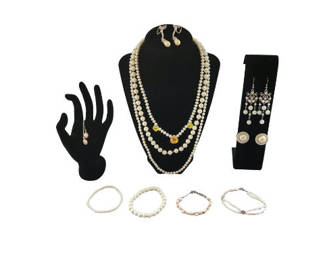 Lot 8: Pearl Jewelry Collection (Necklaces, Bracelets, and Earrings)