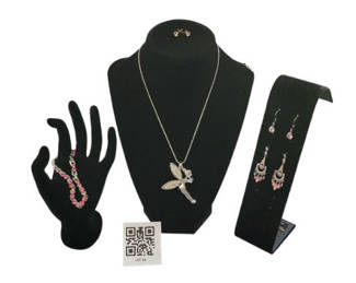 Lot 34: Assorted Costume Jewelry Set with Necklace, Bracelet, Earrings, and Studs
