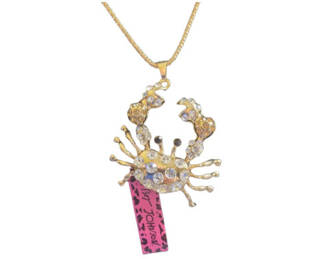 Lot 50: Betsey Johnson crab pendant necklace