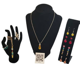 Lot 29: Assorted Jewelry Lot with Necklace, Rings, Bracelet, and Earrings