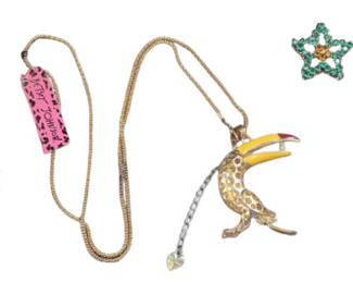 Lot 47: Betsy Johnson assorted jewelry pins and pendants