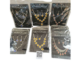 Lot 6: Assorted fashion jewelry sets with colored gemstones
