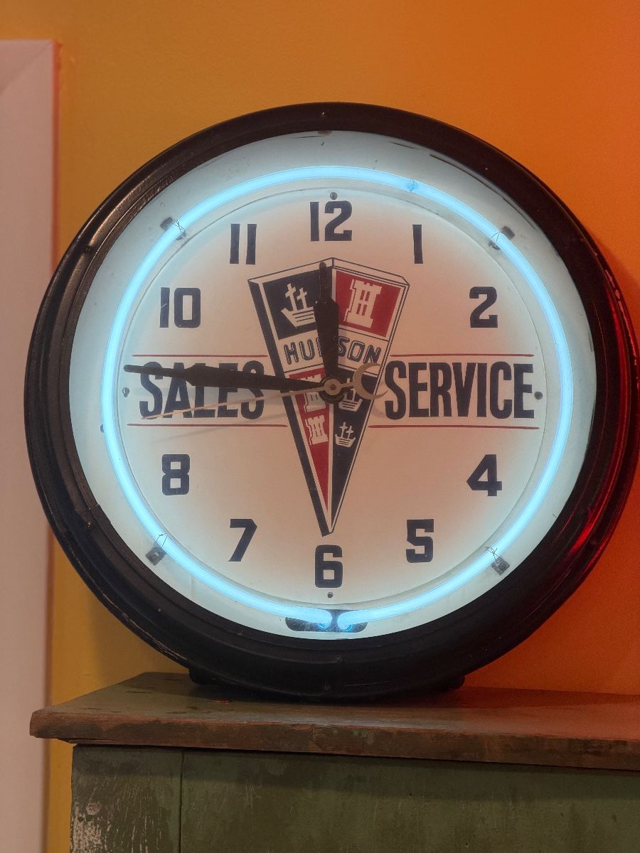 Rare Hudson Sales & Service Advertising Clock