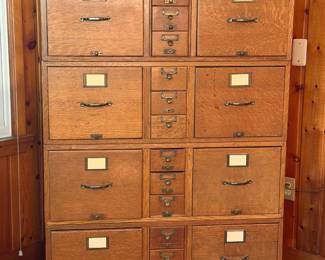 Antique Libary Card Catalog/File Cabinet