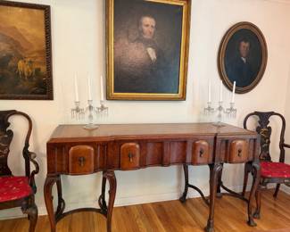 Elegant Antique Mahongany Sideboard Server With Serpentine Front