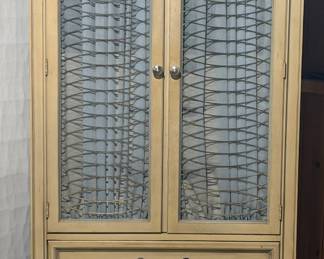 French Armoire/Wardrobe with Woven Door Panels