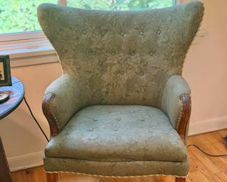 Vtg Tufted Wingback Accent Chairs