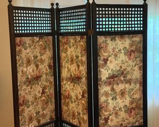 Vintage 3-Panel Folding Room Divider/Privacy Screen