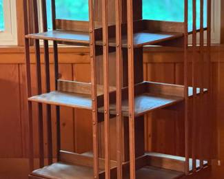 Arts & Crafts Mission Style Revolving Bookcase