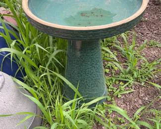 Beautiful green bird bath