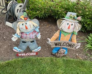 Fun fall welcome scarecrows