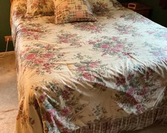 Queen headboard with mattress and box spring ….only a yr old