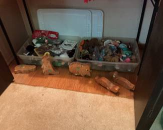 Beanie Babies and hand made wooden puzzles