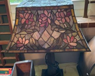 Replica stained glass lamp