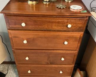 Small five drawer chest. Set of counter bells