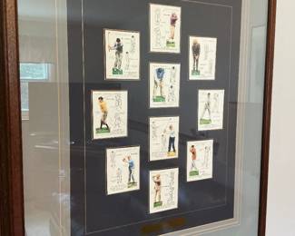 Framed 1939 golf cards