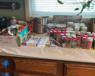 Cookie cutters, multiple sugars and cookie toppings
