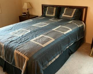 Full headboard with mattress and box spring