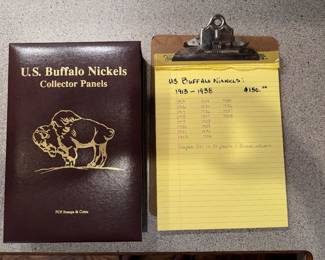 The full set of 20 US Buffalo Nickels….each page has the nickel, description and matching stamp.