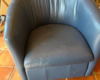 Blue leather swivel Chair
