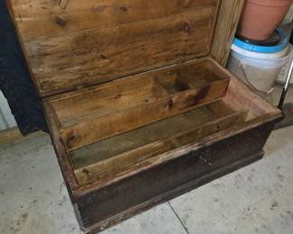Old wooden tool box