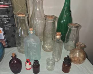 Old milk bottles, old medicine bottles