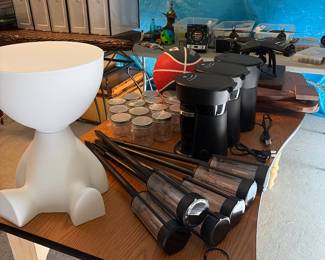 Stake Solar lights and coffee pots