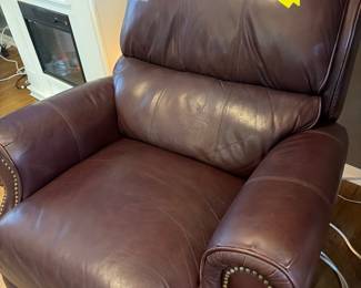 Top grain leather recliner