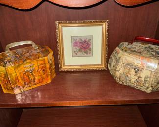 Decoupage wooden box purses