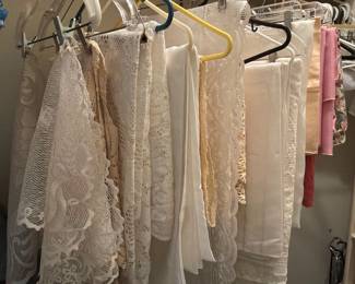 Vintage lace tablecloth and table runners