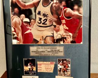 NBA championship memorabilia play featured Shaquille O’Neal and Hakeem Olajuwon