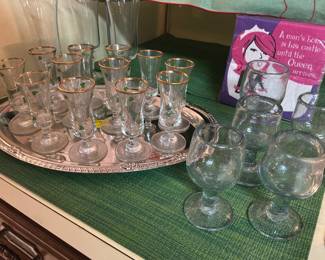 Gold Rimmed Footed Shamrock Cordials