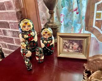 German nesting dolls hand-painted on wood