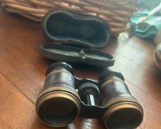 Vintage opera glasses and case