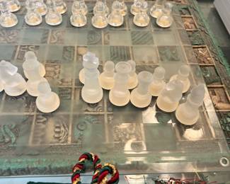 Glass chess set
