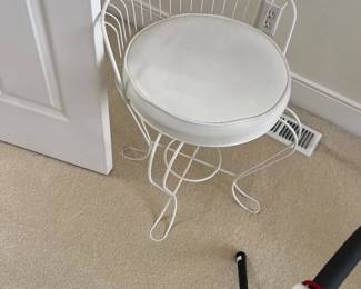 White vanity stool