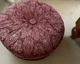 Red pouf footstool
