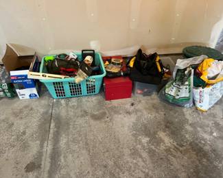 Lawn & garden supplies & garage items