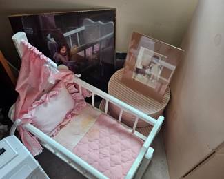 Rocking doll crib