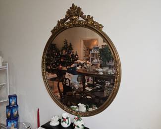 Hollywood Regency Style oval Mirror